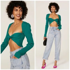 Gauge81 Lifa Knit Ribbed Crop Top in Green